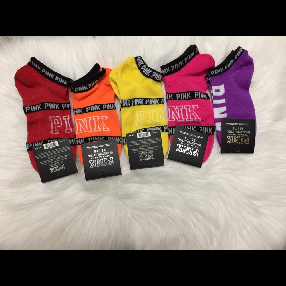 1 left🌈NEW Free Lanyard+5pr. VS PINK Ankle Socks - Picture 3 of 7